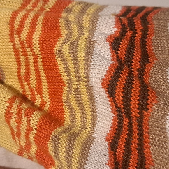 XOXO Striped Knit Sleeveless Cowl Neck Top in Warm Tones and a vintage feel - Picture 4 of 6